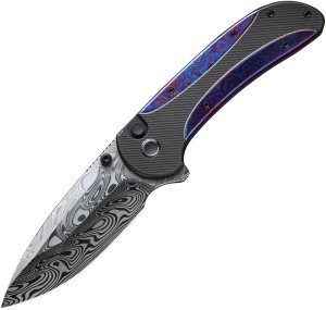Складной нож WE Zizzit Titanium Black Timascus Damascus
