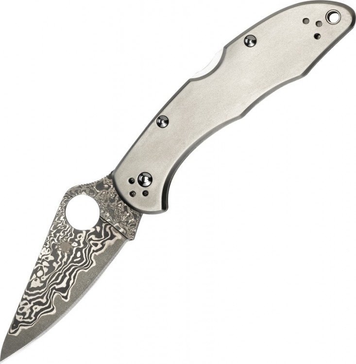 Складной нож Spyderco Delica 4 Titanium Damascus C11TIPD