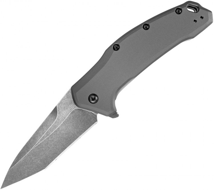 Складной нож Kershaw Link Aluminum BlackWash folding knife grey tanto 1776TGRYBW