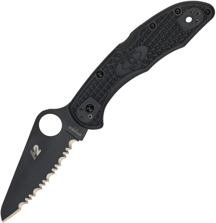 Cuchillo Cuchillo plegable | Navajas Spyderco Salt 2 | Serrated