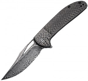 CIVIVI Ortis Damascus folding knife, carbon fiber C2013DS-1