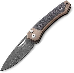 Cuchillo plegable | Navajas LionSteel TWAIN | Damascus | Titanium Bronze CF