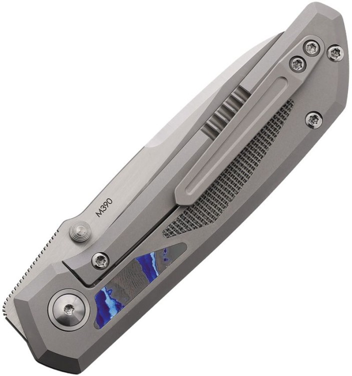 Pena Knives Mula | SF Black / Mokuti | M390 | Titanium