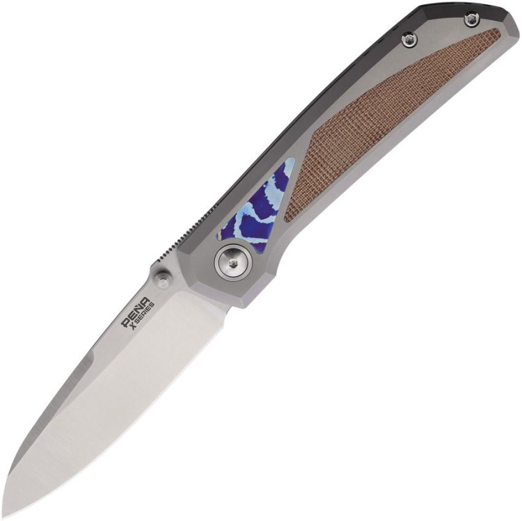 Pena Knives Mula | Brown Mokuti | M390 | Titanium