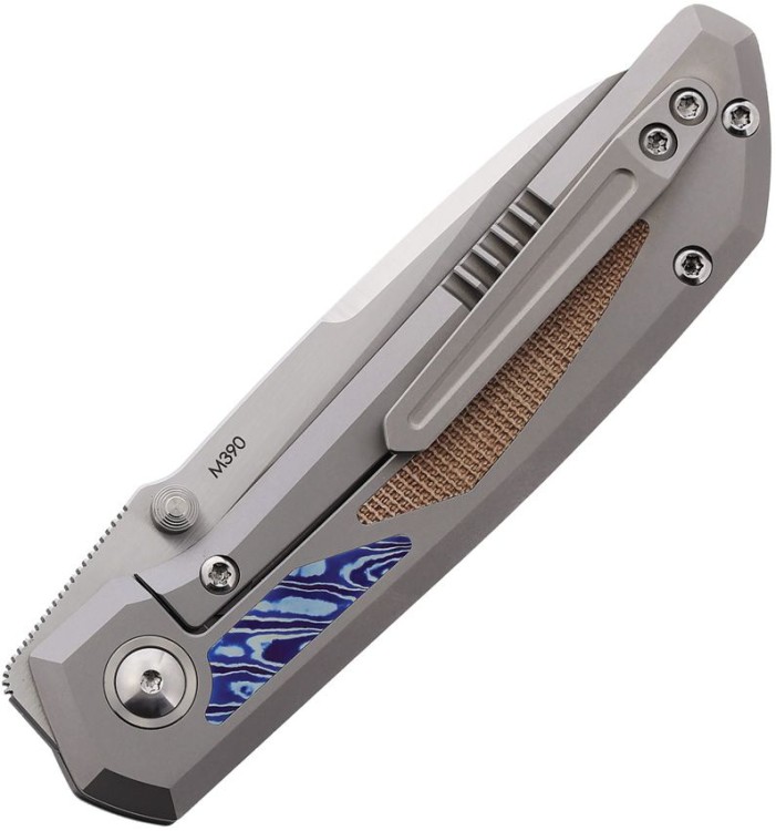 Pena Knives Mula | Brown Mokuti | M390 | Titanium