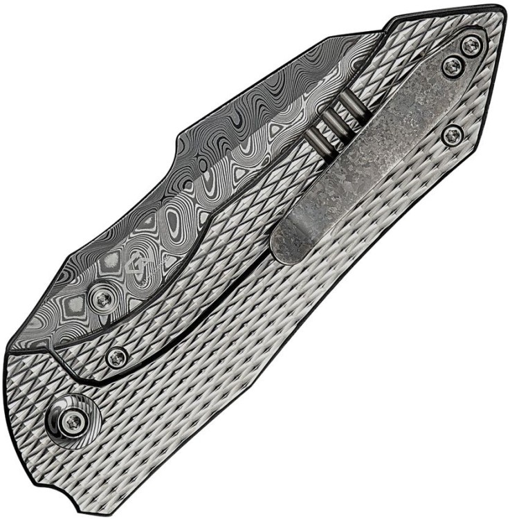 Taschenmesser We Knife | High-Fin XL Framelock | Damascus