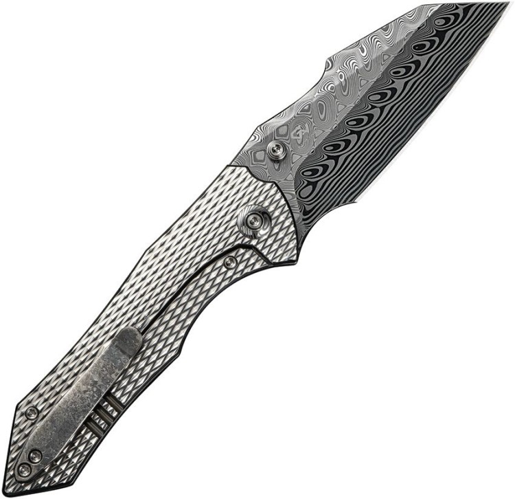 Taschenmesser We Knife | High-Fin XL Framelock | Damascus