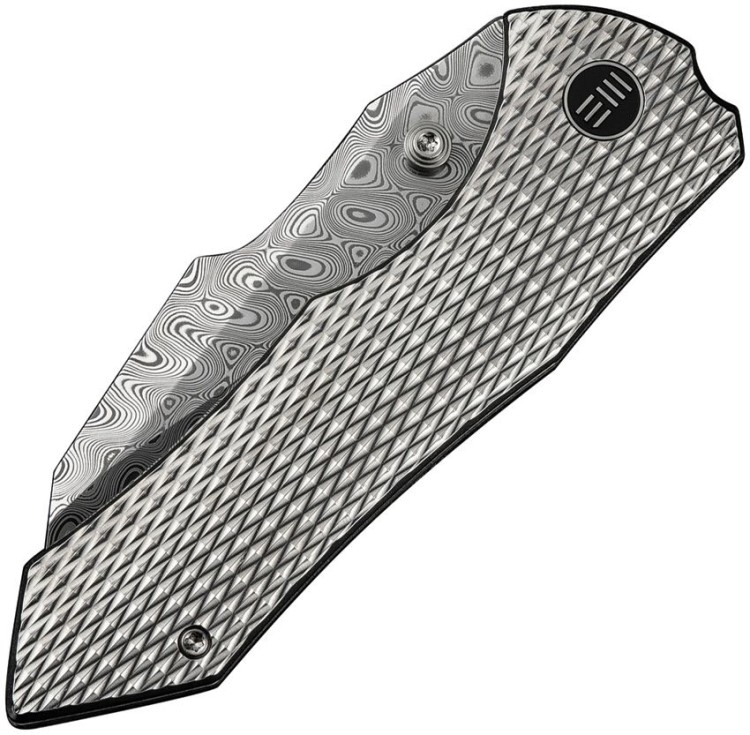 Taschenmesser We Knife | High-Fin XL Framelock | Damascus