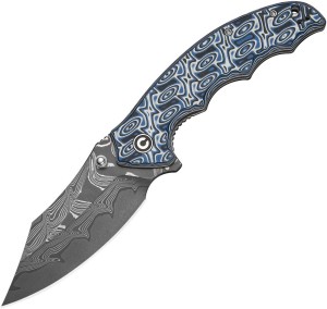 Cuchillo plegable | Navajas CIVIVI Pentad | Damascus Blue & White Vortex Micarta