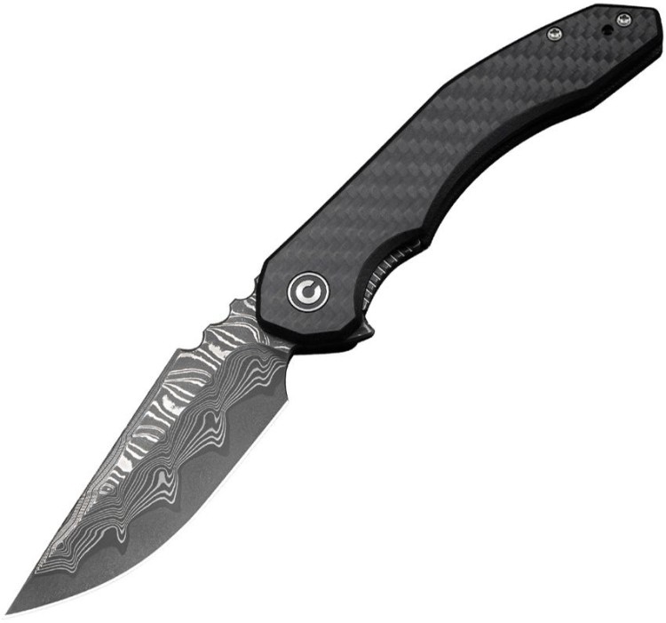 Cuchillo Cuchillo plegable | Navajas CIVIVI Bluetick Damascus | Carbon & G10