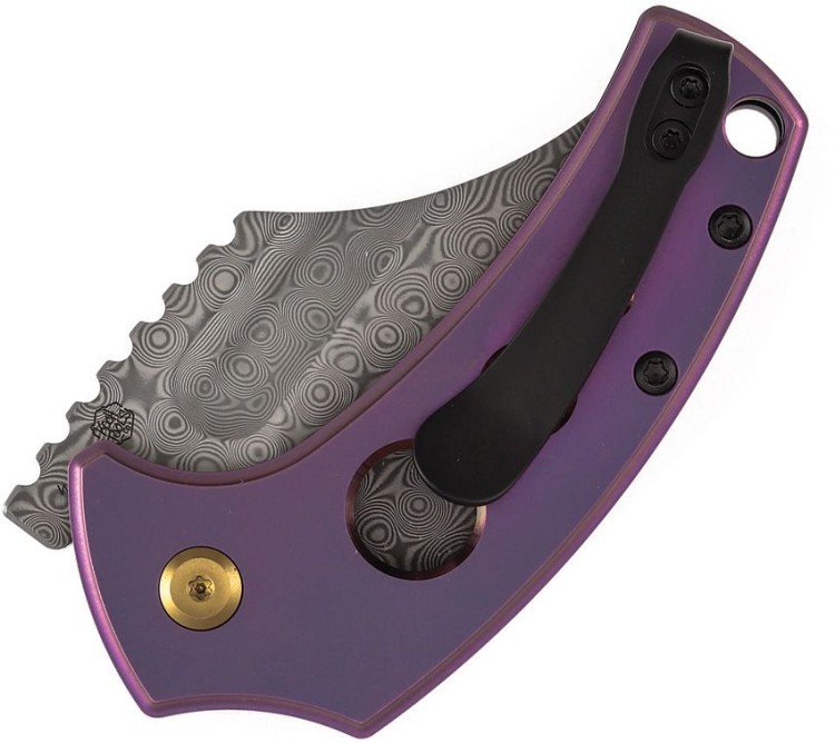Taschenmesser Kansept Knives Wasp Purple Titanium | Damascus