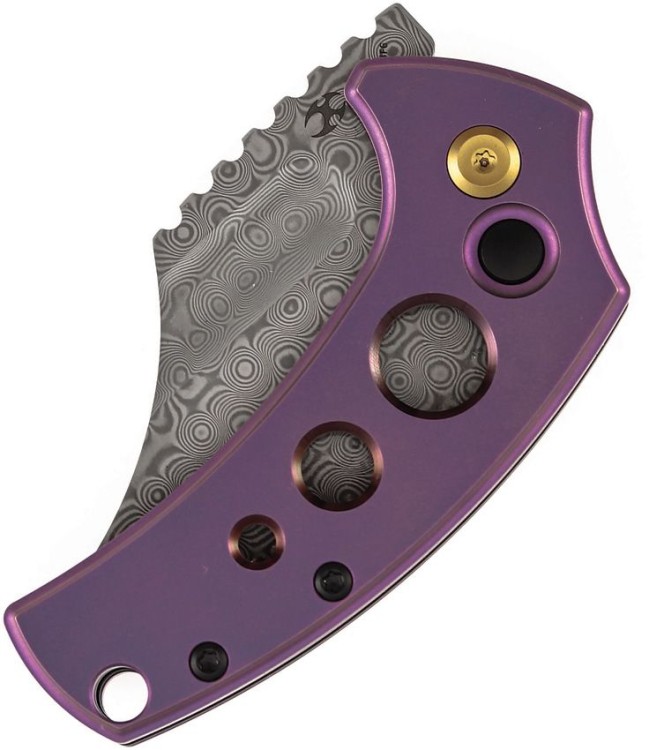 Taschenmesser Kansept Knives Wasp Purple Titanium | Damascus