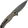 CIVIVI Button Lock Kitefin Damascus | Brownish Grey Aluminum