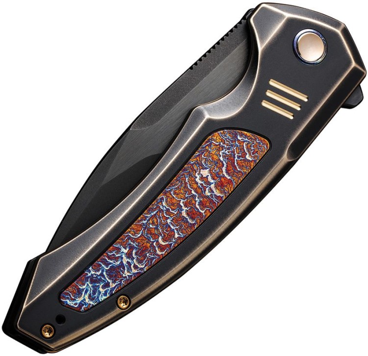 Складной нож WE Knife Hyperactive | Vanax Titanium Bronze & Black Flamed