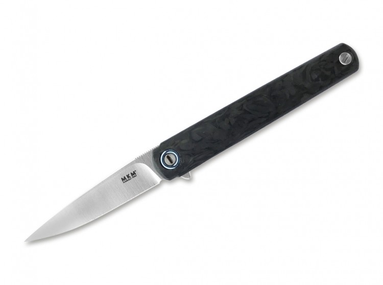 Складной нож MKM Knives Flame Drop Point marble carbon fiber folding knife MKFL01-FCT