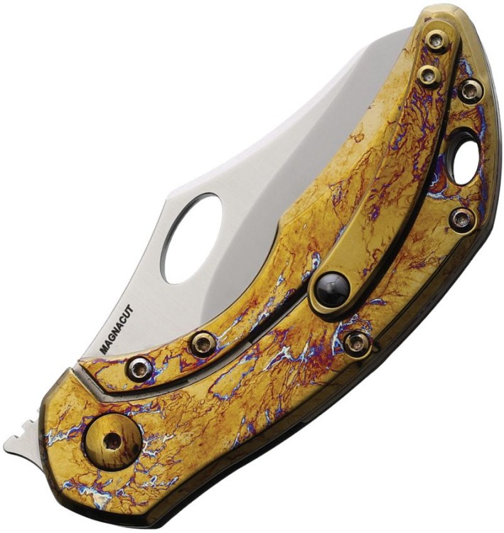 Складной нож Olamic Cutlery Busker Framelock Gold CF Складной нож Olamic Cutlery Busker Framelock Gold CF