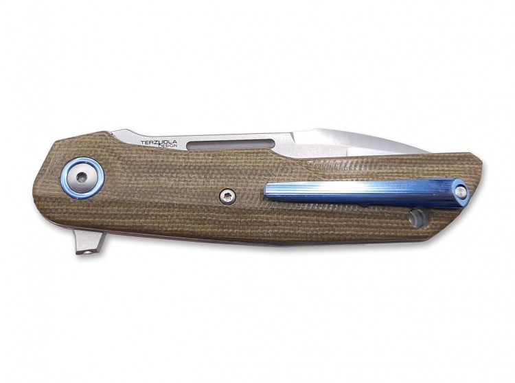 MKM Knives Clap folding knife green canvas micarta MKLS01-GC MKM Knives Clap folding knife green canvas micarta MKLS01-GC