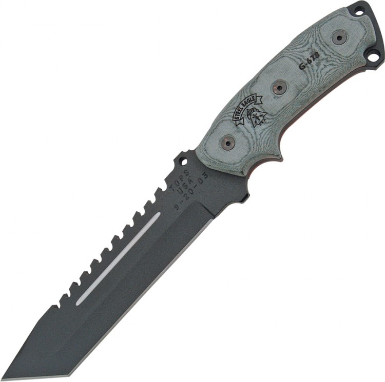 Feststehendes Messer TOPS Steel Eagle Sawback knife, tanto 107D