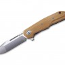 Складной нож MKM Knives Clap folding knife natural canvas micarta Brown MKLS01-NC