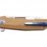 Складной нож MKM Knives Clap folding knife natural canvas micarta Brown MKLS01-NC