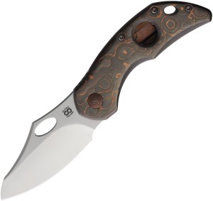 Olamic Cutlery Busker Framelock Camo Copper folding knife