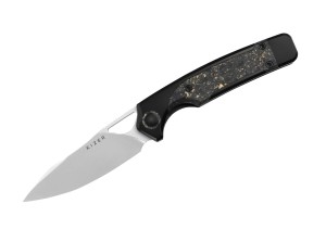 Складной нож Kizer Ara S45VN | Black Titanium CF Gold Flake