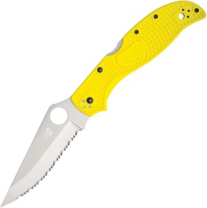 Складной нож Spyderco Stretch 2 XL Lightweight Salt Yellow FRN | Serrated