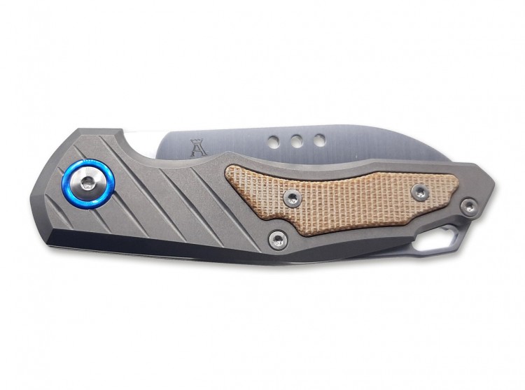 Taschenmesser MKM Knives Root sandblasted with natural Canvas Micarta inlay MKRT-NCT Taschenmesser MKM Knives Root sandblasted with natural Canvas Micarta inlay MKRT-NCT