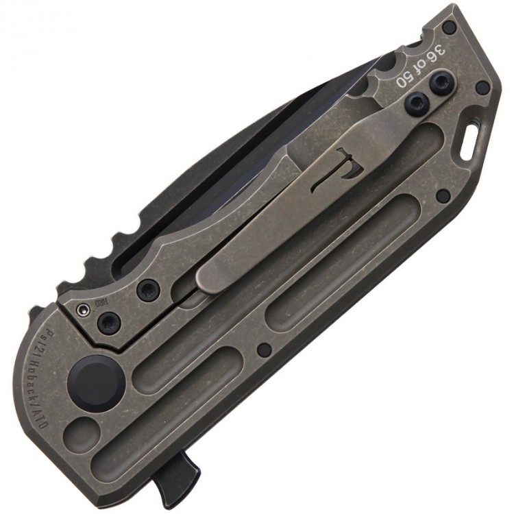Jake Hoback Knives WarSpear Framelock folding knife bronze Jake Hoback Knives WarSpear Framelock folding knife bronze