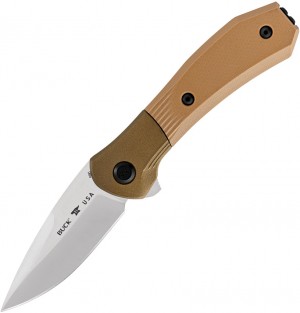 Buck Paradigm Assisted Folding knife S35VN Satin Plain Blade, Brown Textured G10 Handle 590BRS-B