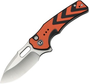 Cuchillo plegable | Navajas CIVIVI Vexron 14C28N | Milled Orange & Black G10