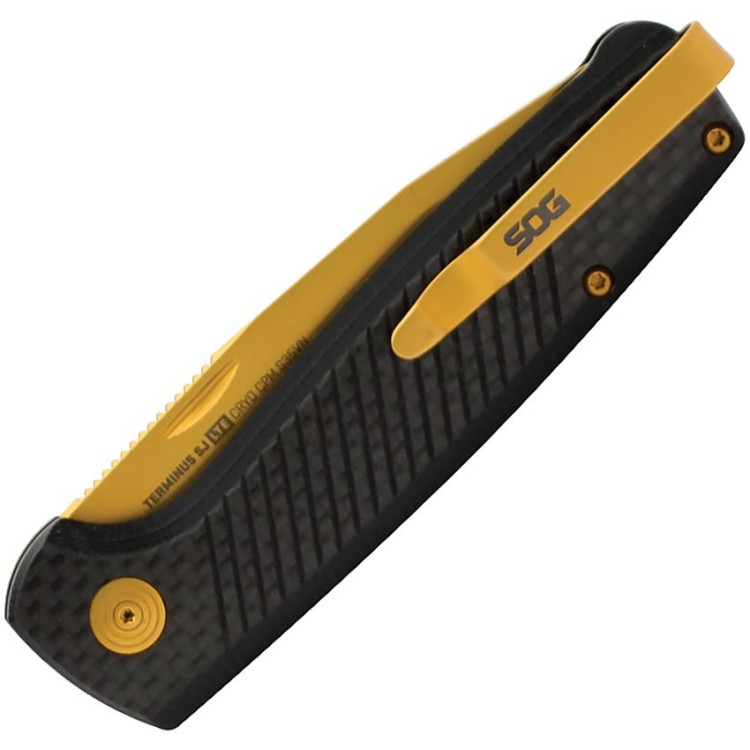 Cuchillo Cuchillo plegable | Navajas SOG Terminus SJ LTE | Carbon / Gold  Cuchillo Cuchillo plegable | Navajas SOG Terminus SJ LTE | Carbon / Gold