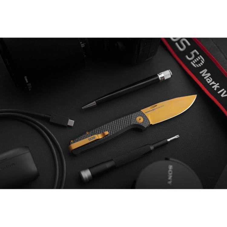 Cuchillo Cuchillo plegable | Navajas SOG Terminus SJ LTE | Carbon / Gold  Cuchillo Cuchillo plegable | Navajas SOG Terminus SJ LTE | Carbon / Gold