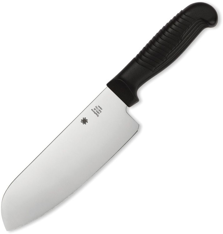 Cuchillo Cuchillo de cocina Spyderco Santoku Plain Black