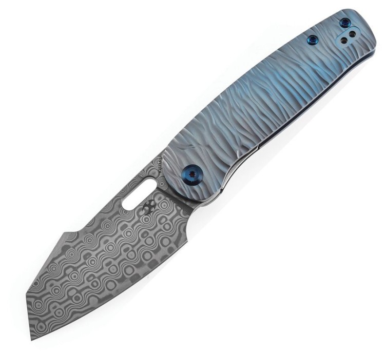 Taschenmesser Kansept Knives Orlok Nested | Blue Titanium | Damascus