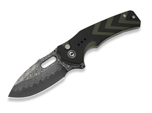 CIVIVI Vexron Damascus | Milled Black & Green G10