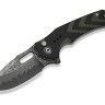 CIVIVI Vexron Damascus | Milled Black & Green G10