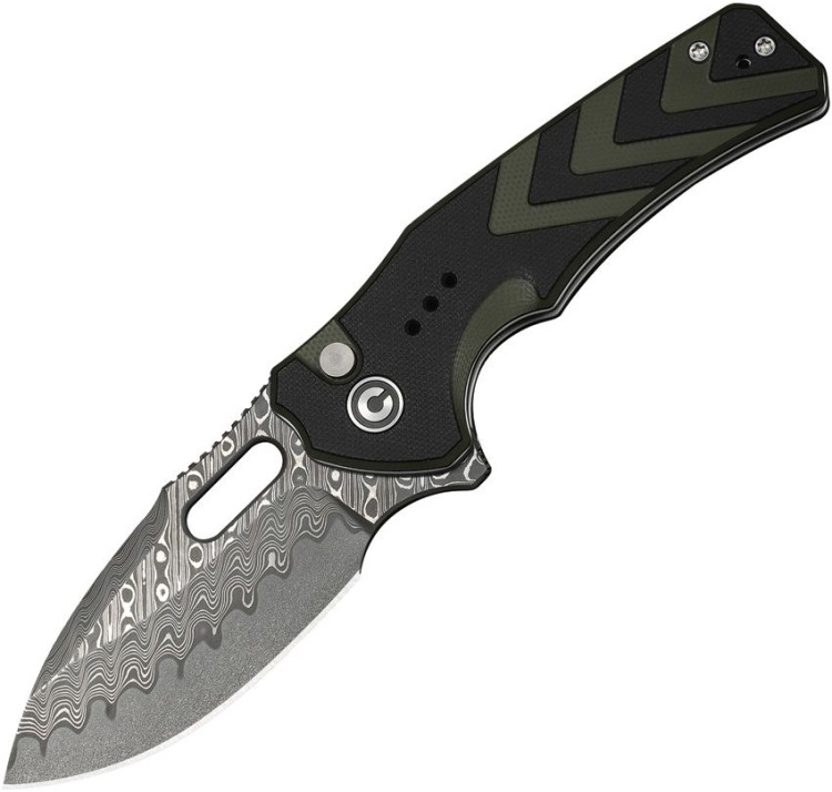 Складной нож CIVIVI Vexron Damascus | Milled Black & Green G10