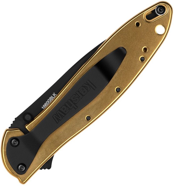 Cuchillo Cuchillo plegable | Navajas Kershaw Leek | Gold/Black 