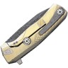 Lionsteel ROK Damascus folding knife | Gold ROKDDGL
