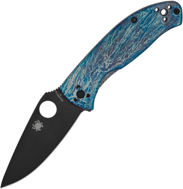 Cuchillo Cuchillo plegable | Navajas Spyderco Tenacious | Titanium R.I.L. Disarray Finish | D2 Black