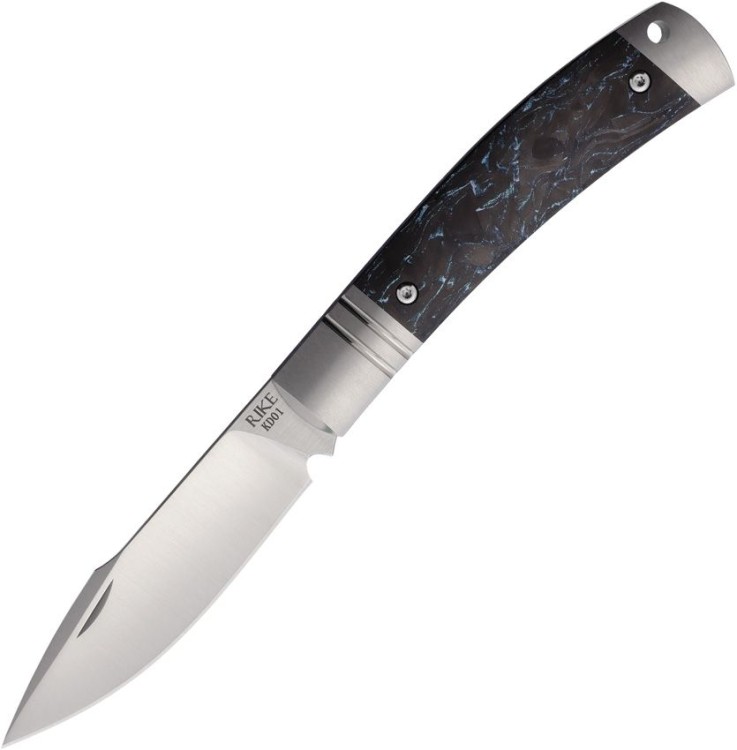 Taschenmesser Rike Knife | Slip Joint | Blue Carbon Fiber | Bohler M390