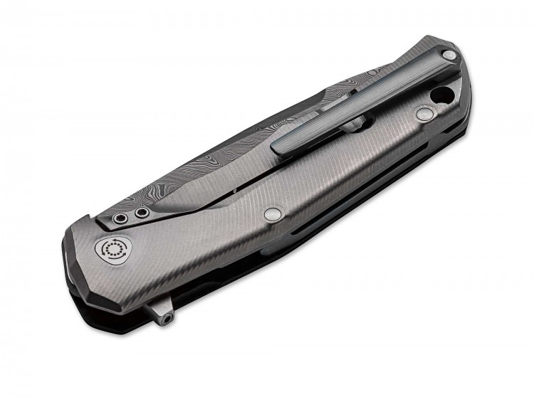 Lionsteel TRE Carbon Fiber folding knife Raindrop Damascus TREDRFC