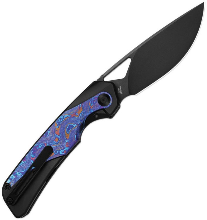 Cuchillo Cuchillo plegable | Navajas Kizer Cutlery Topsail Timascus | S45VN | Titanium