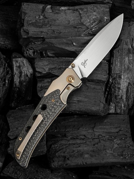 WE Knife WE-Guthrie Champagne Titanium Twill CF WE Knife WE-Guthrie Champagne Titanium Twill CF