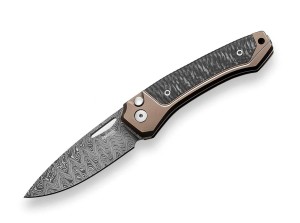 Складной нож LionSteel TWAIN Damascus Ti Bronze CF