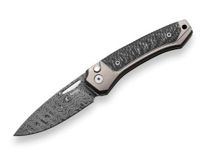 Складной нож LionSteel TWAIN Damascus Ti Grey CF