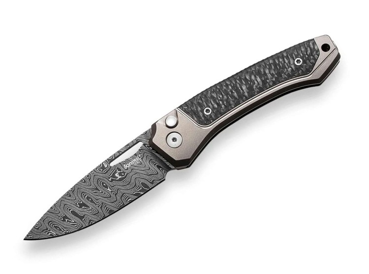 Складной нож LionSteel TWAIN Damascus Ti Grey CF