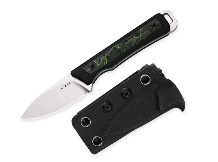 Cuchillo Cuchillo | Navajas Kizer Whiskey Jack AEB-L Black & Green G10