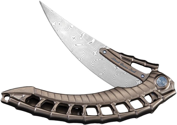 Складной нож Rike Knife Alien 4 | Damasteel | Titanium
